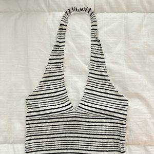 Forever 21 black and white halter top